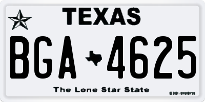 TX license plate BGA4625