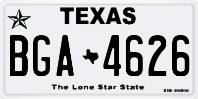 TX license plate BGA4626