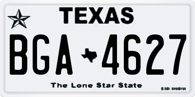 TX license plate BGA4627
