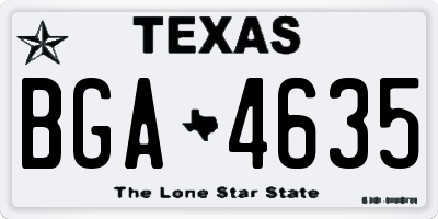 TX license plate BGA4635