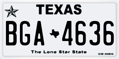 TX license plate BGA4636