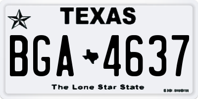 TX license plate BGA4637