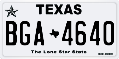TX license plate BGA4640