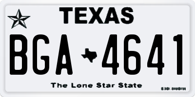 TX license plate BGA4641