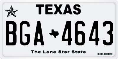 TX license plate BGA4643
