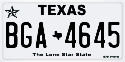 TX license plate BGA4645