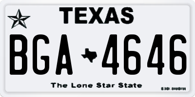 TX license plate BGA4646