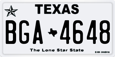 TX license plate BGA4648