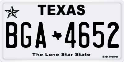 TX license plate BGA4652