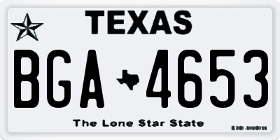 TX license plate BGA4653