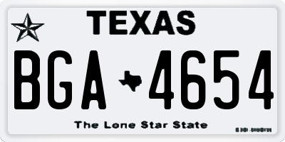 TX license plate BGA4654