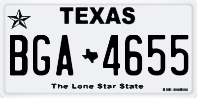 TX license plate BGA4655