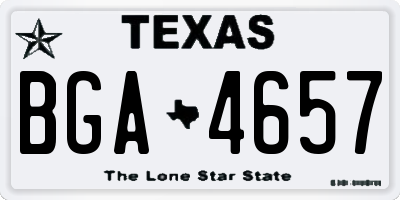 TX license plate BGA4657