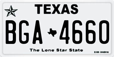 TX license plate BGA4660
