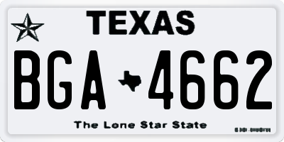 TX license plate BGA4662