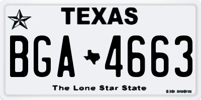 TX license plate BGA4663