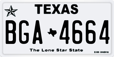 TX license plate BGA4664