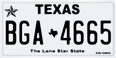 TX license plate BGA4665