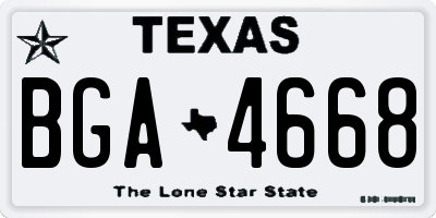 TX license plate BGA4668