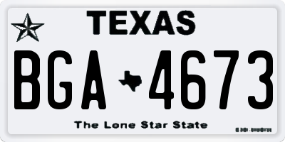 TX license plate BGA4673
