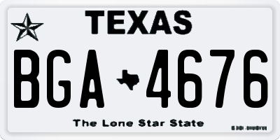 TX license plate BGA4676