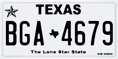 TX license plate BGA4679