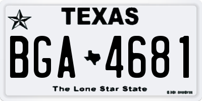 TX license plate BGA4681