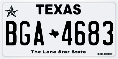TX license plate BGA4683