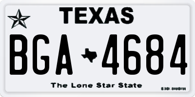 TX license plate BGA4684