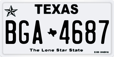 TX license plate BGA4687