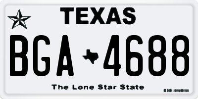 TX license plate BGA4688