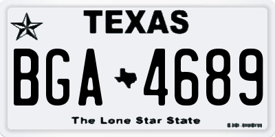 TX license plate BGA4689