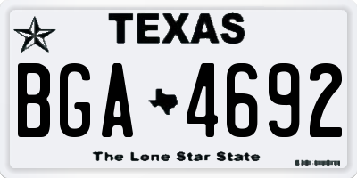 TX license plate BGA4692