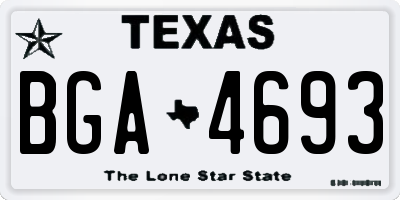 TX license plate BGA4693