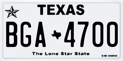 TX license plate BGA4700