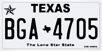 TX license plate BGA4705