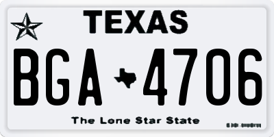 TX license plate BGA4706