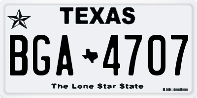 TX license plate BGA4707
