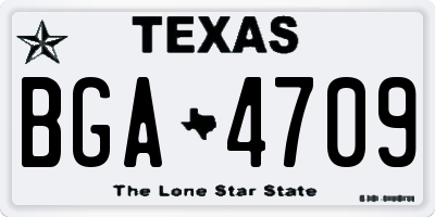 TX license plate BGA4709