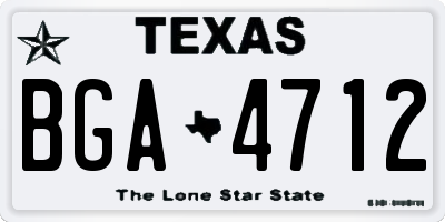 TX license plate BGA4712