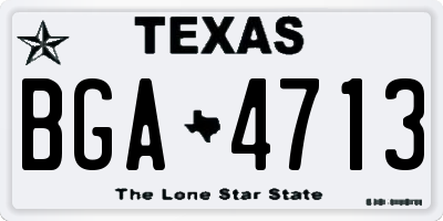 TX license plate BGA4713