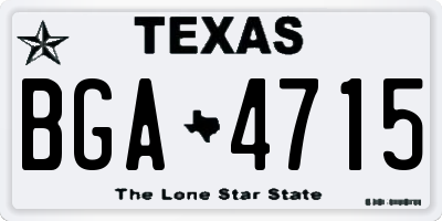 TX license plate BGA4715