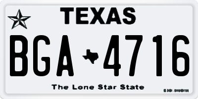 TX license plate BGA4716
