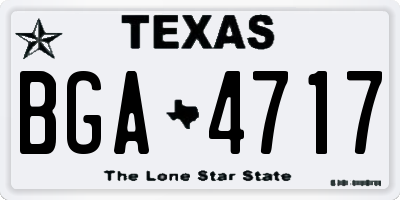 TX license plate BGA4717