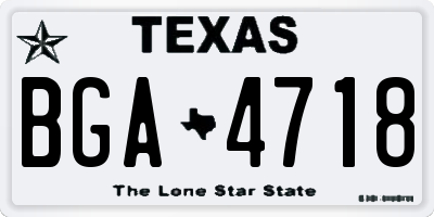 TX license plate BGA4718