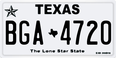 TX license plate BGA4720