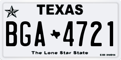 TX license plate BGA4721