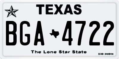 TX license plate BGA4722