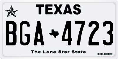 TX license plate BGA4723