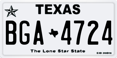 TX license plate BGA4724